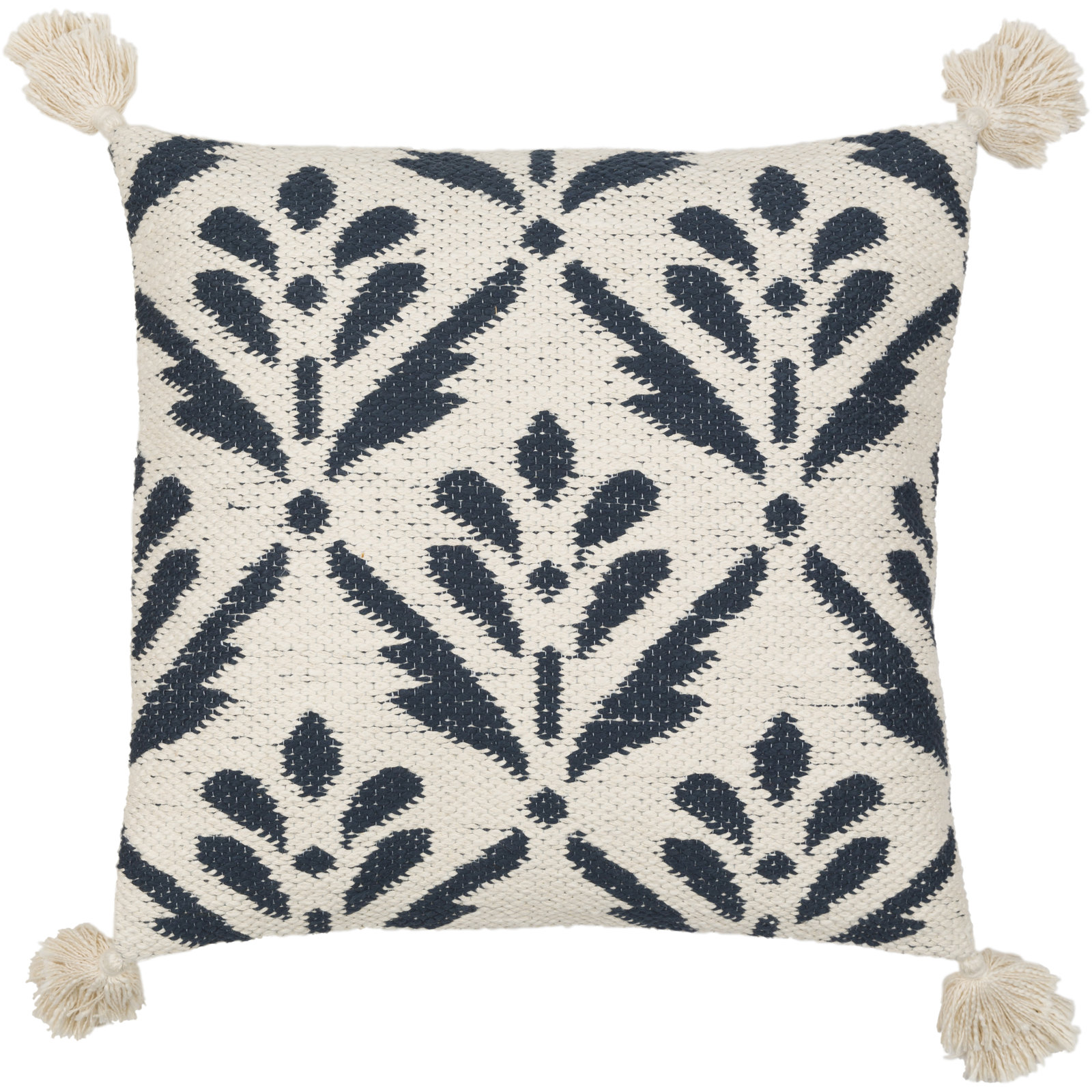 Bova Tassels Cotton Pillow Cover, 22" x 22"
