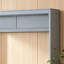 Grand lit escamotable mural avec tablettes, garde-robe et lumières DEL, gris-1014946341