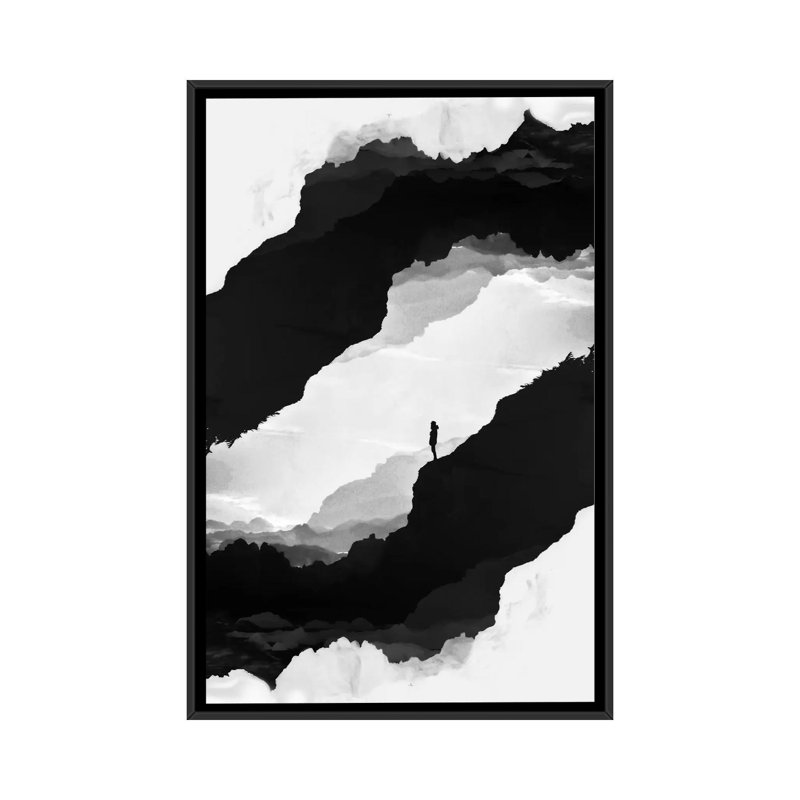 « isolation », reproduction d’impression sur toile tendue en blanc, H 60 po x l 40po x P 1,5 po, Pas de tapis