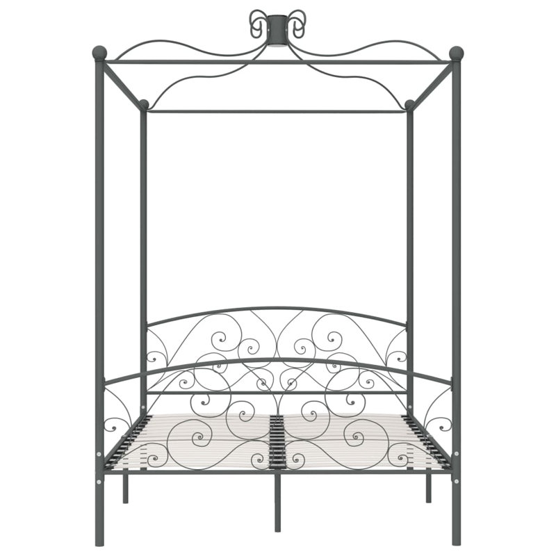 Rocky Metal Bed, grey, 140 x 200 cm