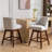 26'' Seat Height Counter Swivel Bar Stools, 2, Upholstered, Stable Construction And Comfortable Hip Support , Curved Back-1527739424