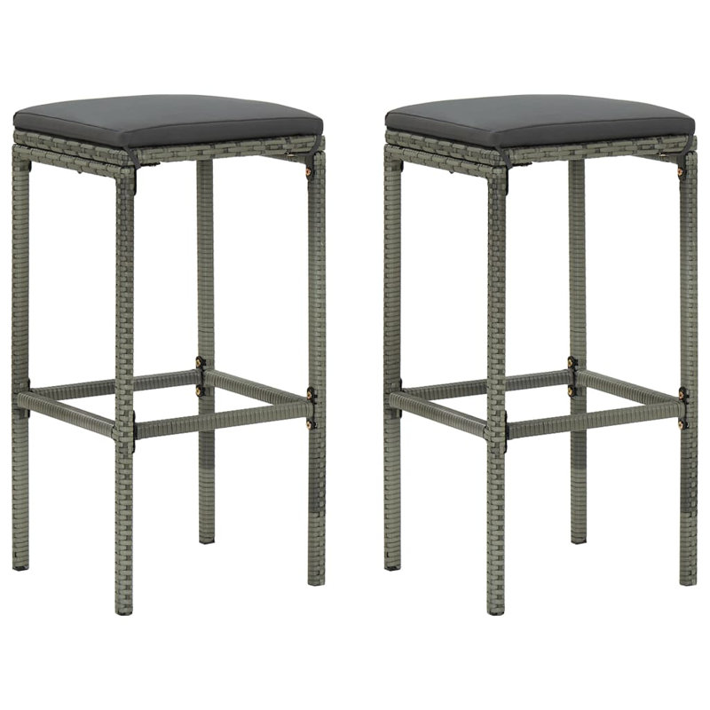 Ryzen Upholstered Counter Stool, Short Stool (16" Seat Height), Black/Gray