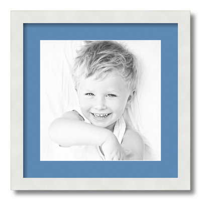 White Wood Matte Picture Frame with Mat