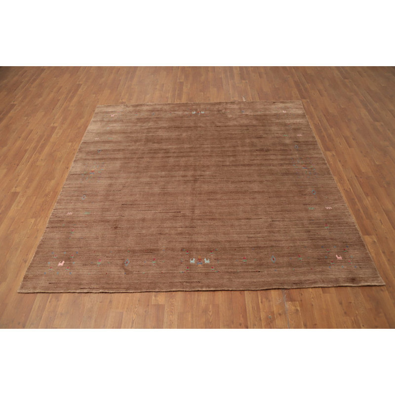 Tapis carré en laine fait à la main de style Gabbeh 8 x 8