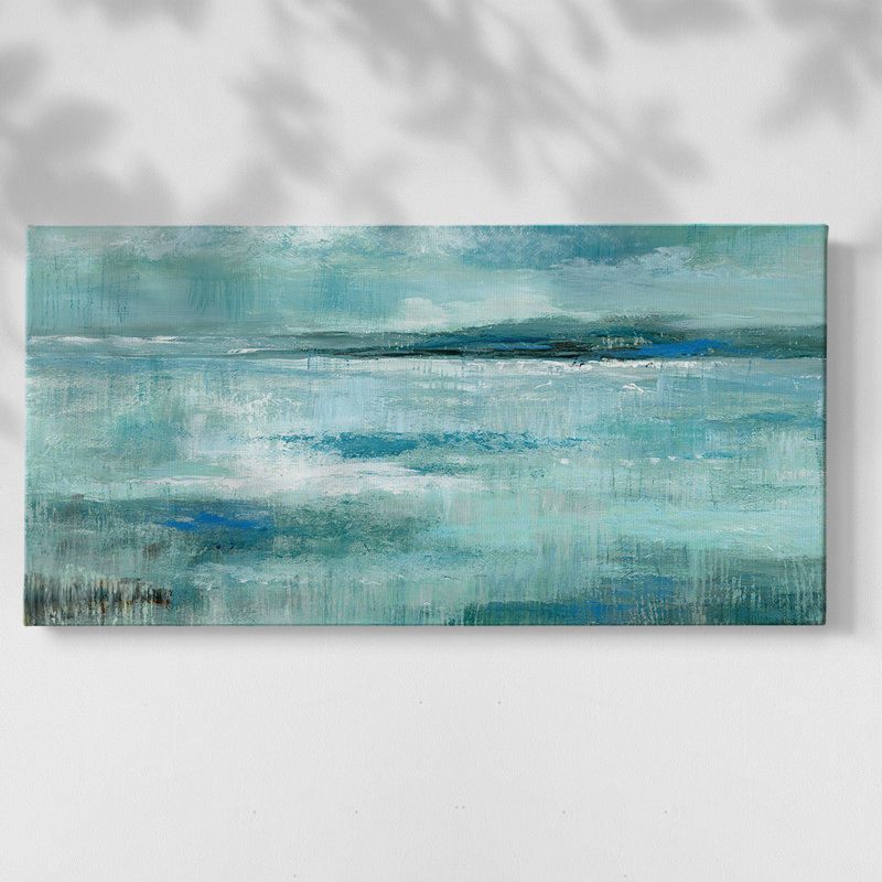 Vue de l'île - Toile tendue avec châssis, prête à accrocher, H 21 po x l 41 po, Doré