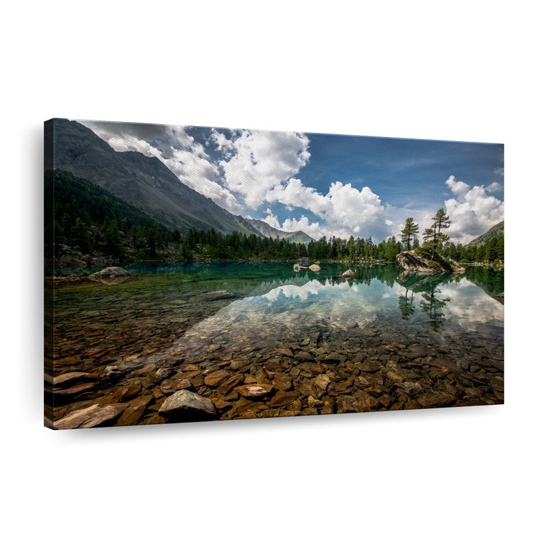 «Lake Tranquil Lake Landscape», reproduction sur toile, H 34 po x l 51 po x P 1,25 po
