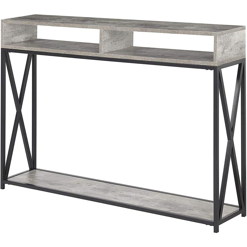 Console avec tablette, faux bouleau / noir