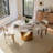 Modern Round Dining Table, Sintered Stone Tabletop With Lazy Susan, Carbon Steel Base Pre-Assembly-118556710-118556709