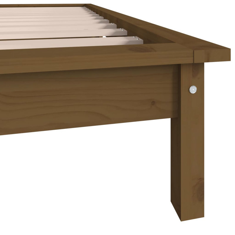 Bed Frame Solid Wood, honey brown, 160 x 200 cm