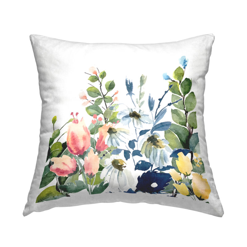 Assorted Spring Blooms Decorative Printed Throw Pillow by Kim Allen