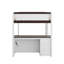 Lit superposé double avec lit gigogne simple, tiroirs et bureau-203330451