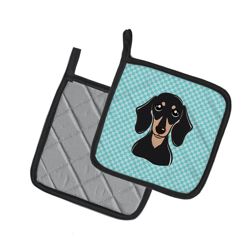 Caroline's Treasures Checkerboard Polyester Potholder, Blue