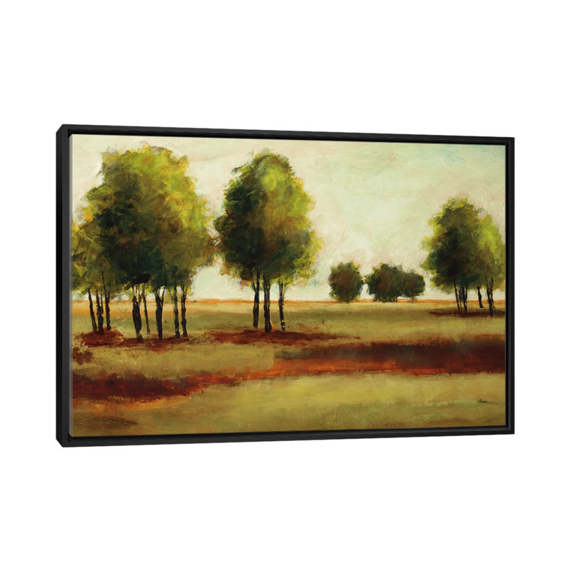« lumineuse landscape », reproduction sur toile, H 18 po x l 26 po x P 1,5 po, Toile avec cadre noir, Pas de tapis
