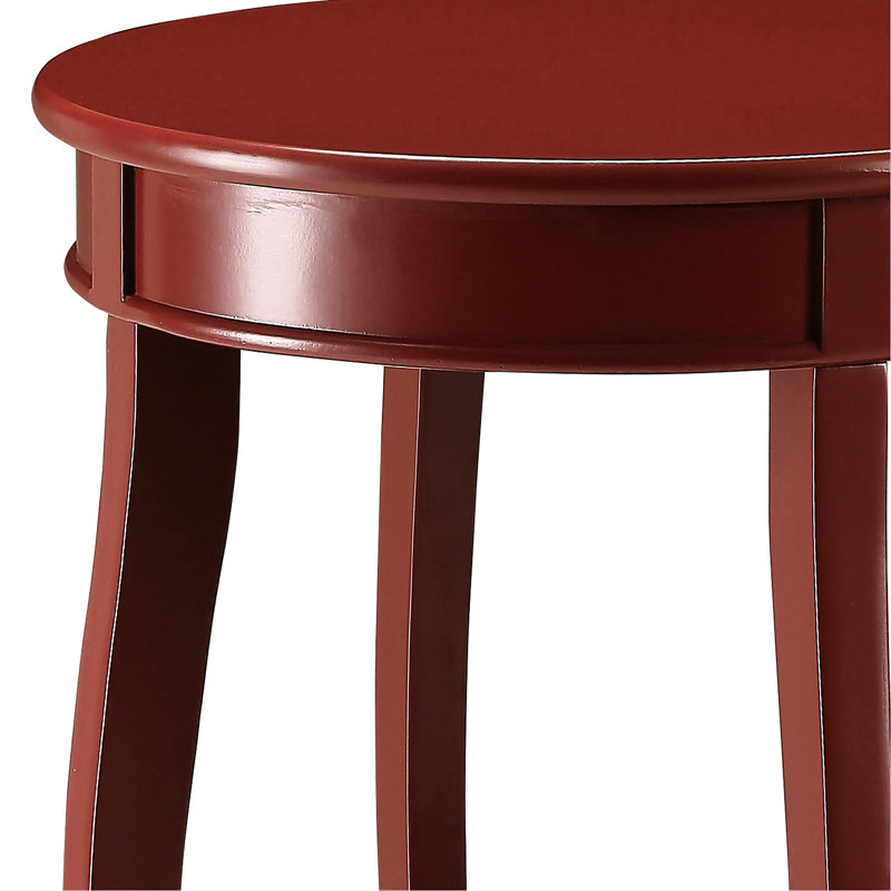 Table d'appoint en bois rouge avec tablette inférieure - respire la grâce et la classe conçue pour durer, Rouge