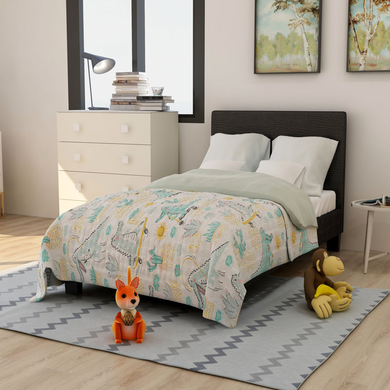 Morgana Vegan Leather Platform Bed, Twin, Black