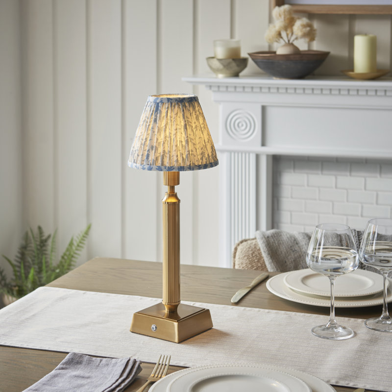 Trobridge Rechargeable Metal Table Lamp, Shell Bay Blue