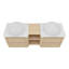 Meuble-lavabo mural 60 po avec lavabo d'art en céramique et 1 tablette de rangement, porte à fermeture en douceur
