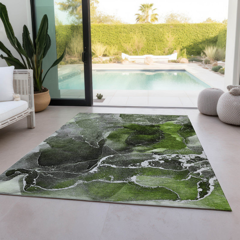 Kyrie Washable Abstract Indoor / Outdoor Rug, Rectangle 5' x 7'6"