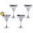 4 Piece 10 Oz. Silver Margarita Wine Glasses Set