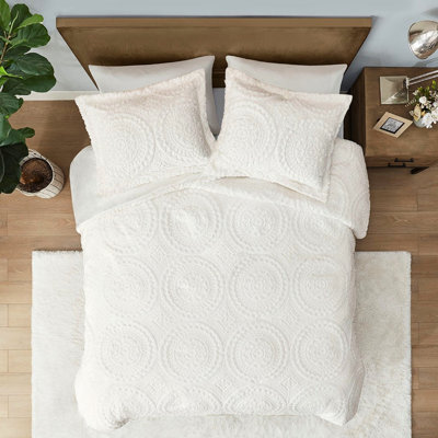 Édredon pour lit simple Mini, médaillon brodé en fausse fourrure, compétences pour lit simple, fourrure