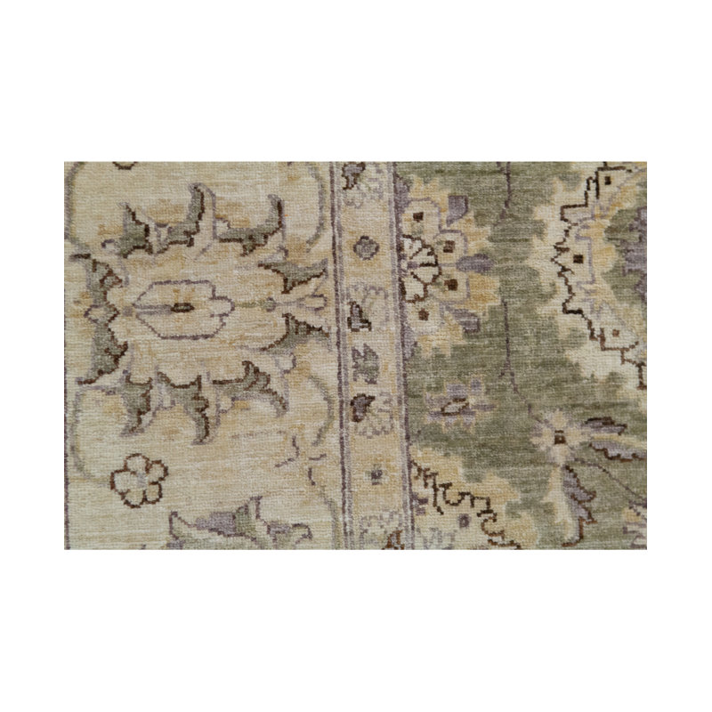 Tapis gris et ivoire noué à la main de haute qualité