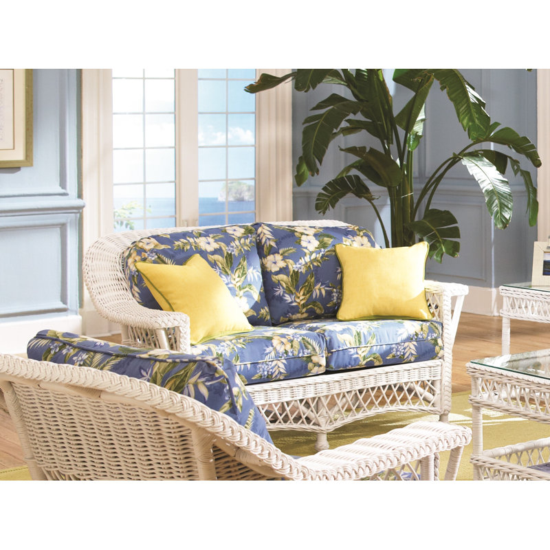 Rosado Upholstered 57'' Loveseat, White, Lucian Flint Cotton Blend