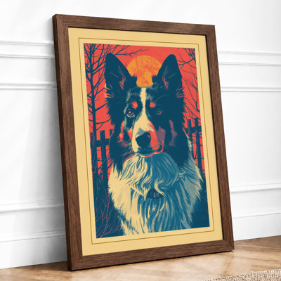 Border Collie Portrait Graphic Art - Framed Print
