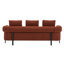 Canapé 3 places orange de 198 cm (78 pouces) avec 3 coussins, idéal pour le salon, la chambre ou un appartement - Assise confortable, coussins modernes, spacieux et confortable.