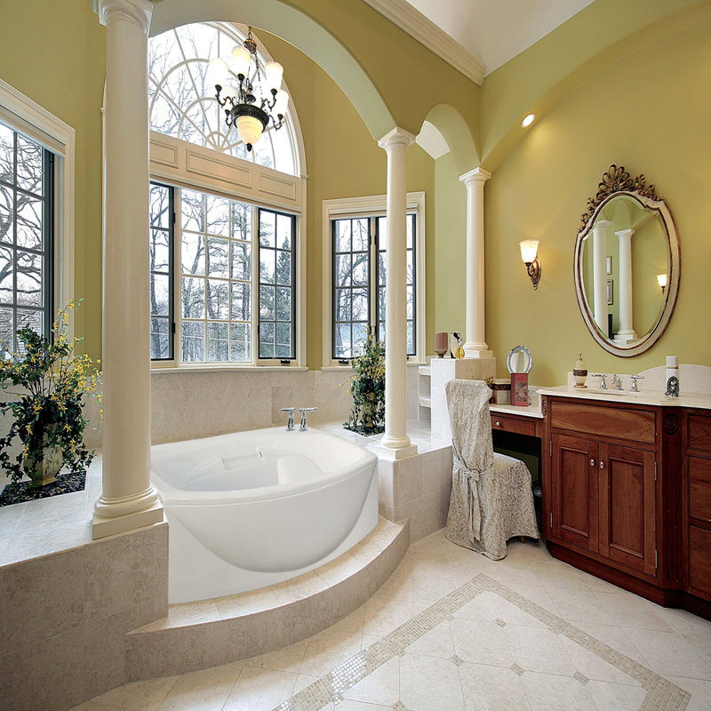 Jessica 72'' L Alcove Bathtub, White, White
