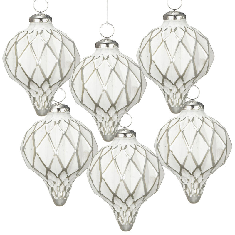 Ensemble de 6 boules de Noël, H 3 po x l 2,8 po x P 2,8 po, 12