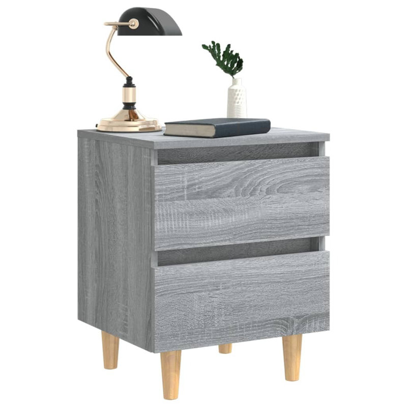 Phoenicia 2 Drawer Bedside Table, Grey Sonoma