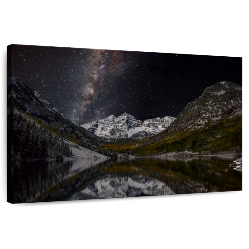 Photographie de Oberl Milky Way sur Maroon Bells, H 32 po x l 48 po