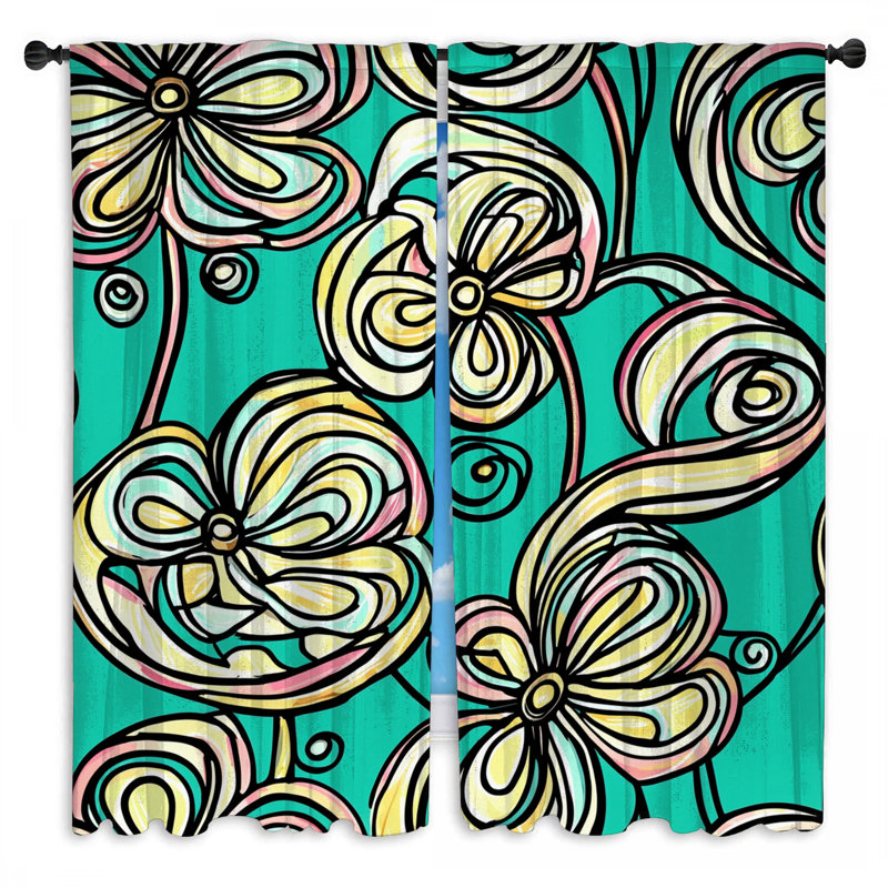 Rideaux obscurcissant et fleurs obscurcissant à motif floral - 2 panneaux, 20in x 60in - 2 panels, Obscurcissement de chambre