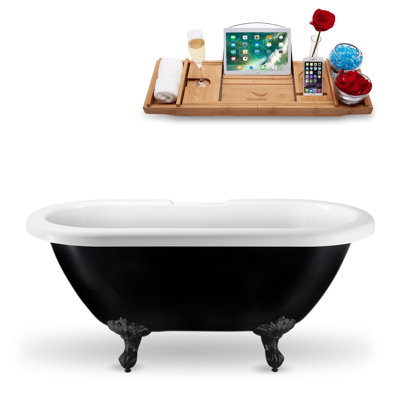 59.1'' x 28.3'' Freestanding Soaking Acrylic Bathtub