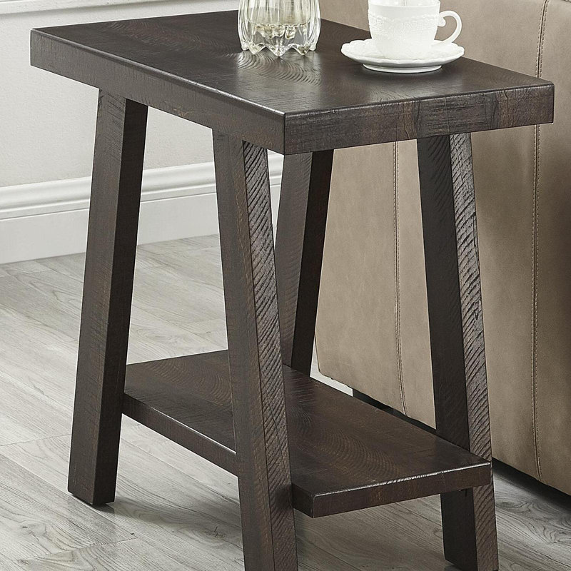 Table d'appoint à tablette contemporaine en bois Athens en espresso vieilli, Brun, Brun