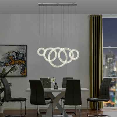 6 - Light Dimmable LED Kitchen Island Modern Linear Chandelier