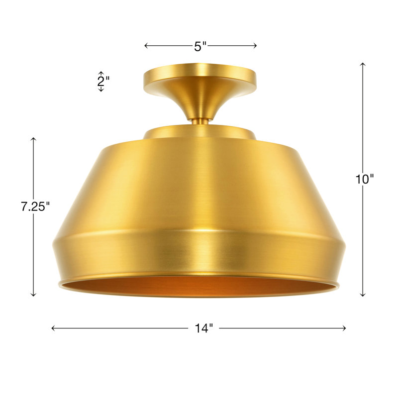 Plafonnier semi-encastré unique à 1 lumière de 14 po Redgie