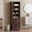 Bibliothèque à 5 niveaux avec bibliothèque réglable de 72 po avec portes et armoire de rangement-689095111