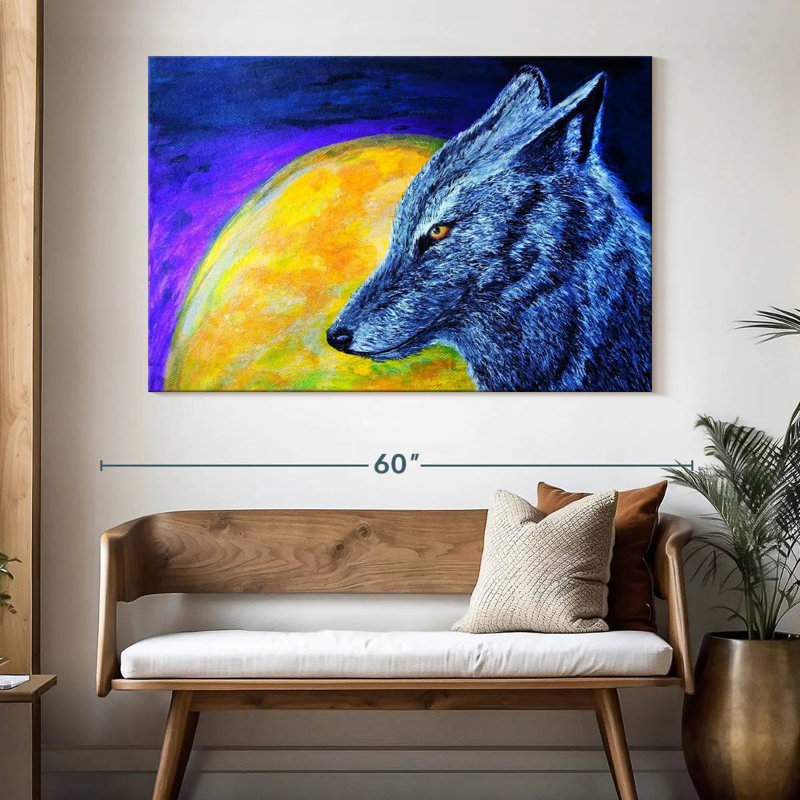 Brampt Blue Coyote, 34" H x 51" W