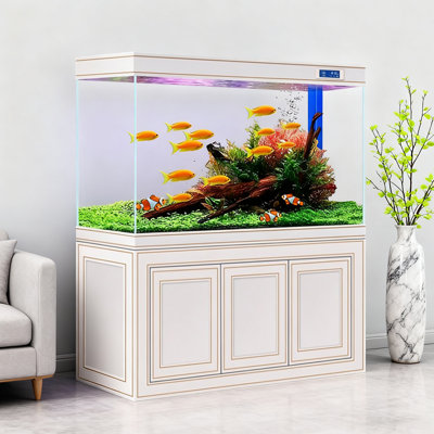 Light Luxury Bottom-Filtration Ultra Clear Glass Aquarium Tank