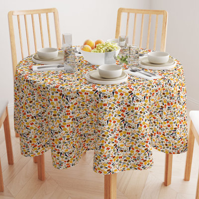 Bodenheim Geometric Round Hanukkah Tablecloth