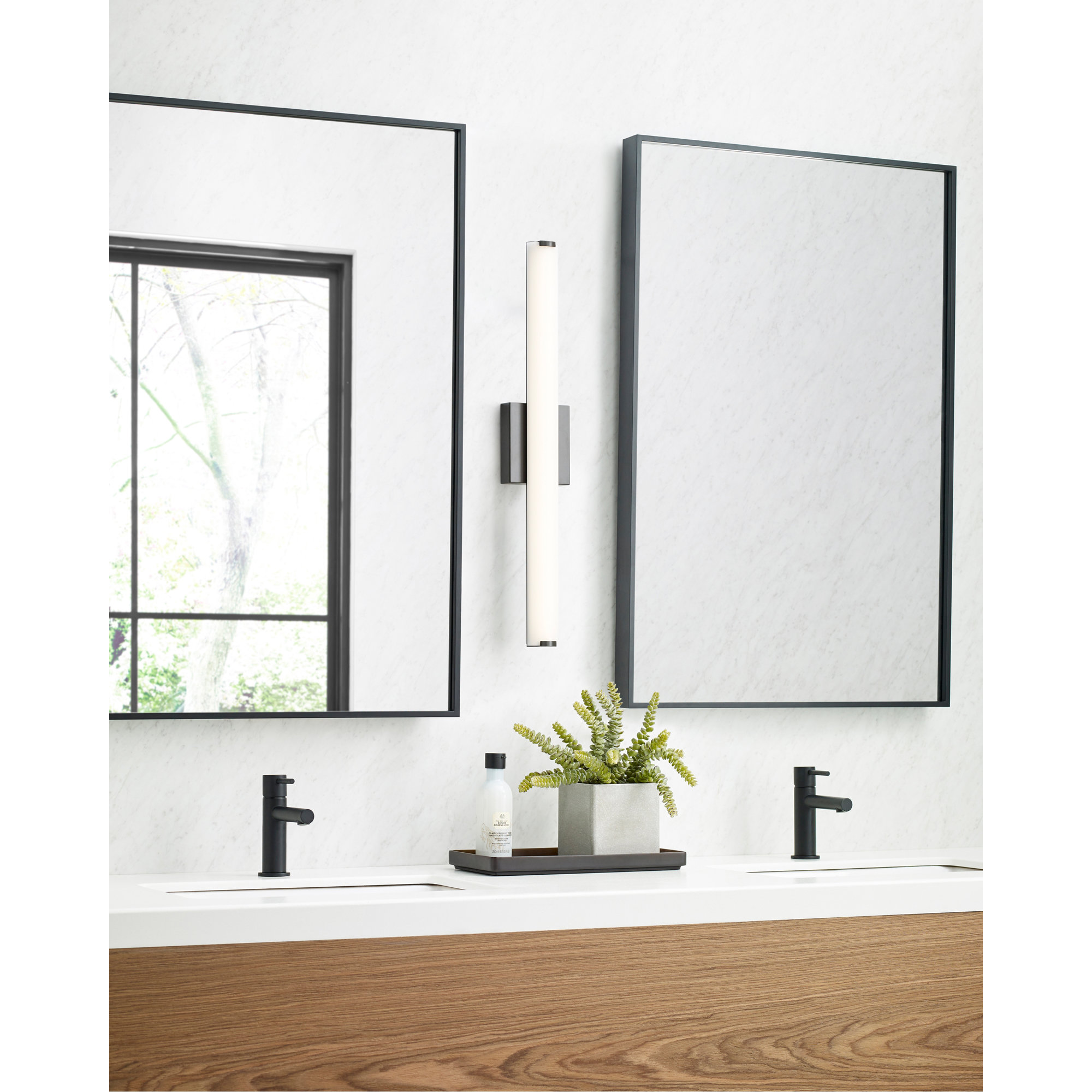 Finn Single Dimmable LED Bath Bar, Antique Bronze, 3500