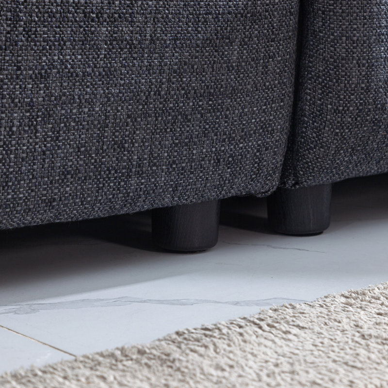 Canapé modulaire inclinable 6 pièces avec appui-tête réglable, Mélange de carbone et de polyester