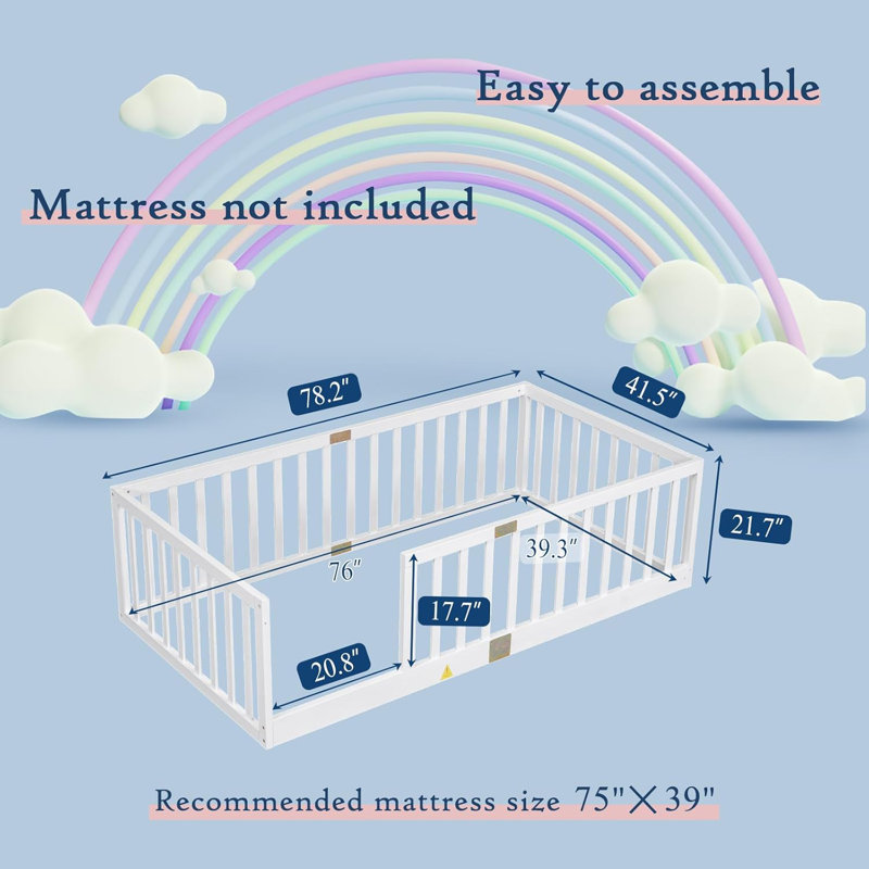 Kids Twin Toddler Beds, White