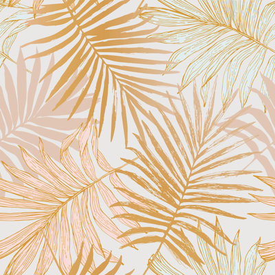 Colyn Yellow Tropical Leaves Peel And Stick Wallpaper Roll