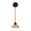 Lustre réglable élégant avec corps en bois et capuchon en travertin, finition beige et noyer | Taille du capuchon: 55,9 x 2,0 pouces, hauteur totale: 5,5 - 55,1 pouces | Parfait pour les salles à manger et les espaces de vie, design élégant et fonctionnel-676045723