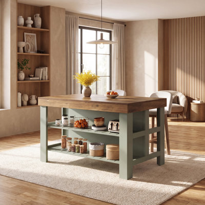 Kitchen Island With Storage Shelves For Kitchen Dining Room