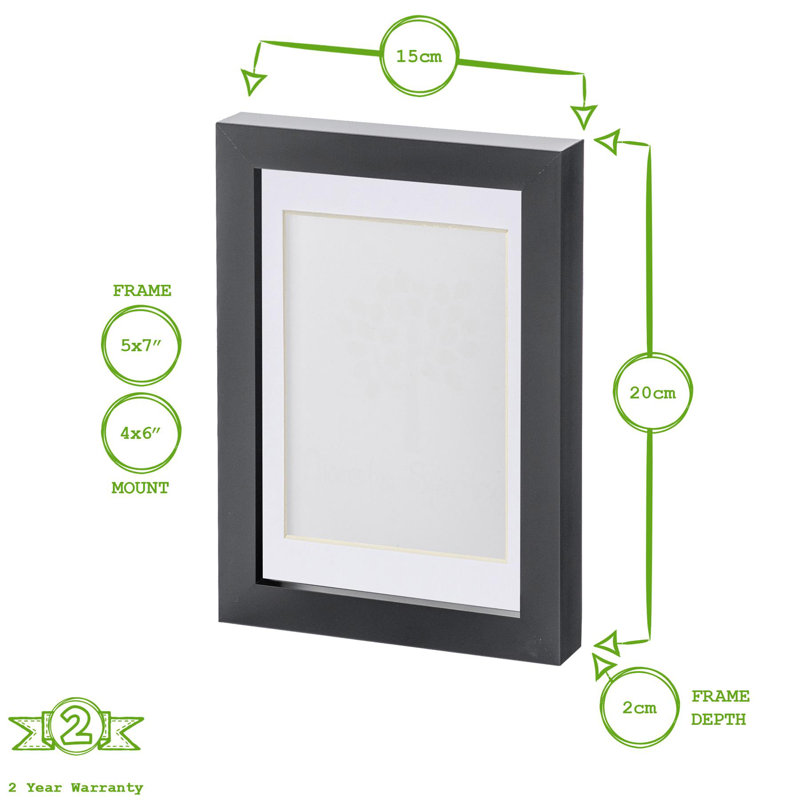 Photo Frames with 4" x 6" Mount - 8" x 10" - Black/Grey, White/Black, 15cm W x 20cm H x 2cm D