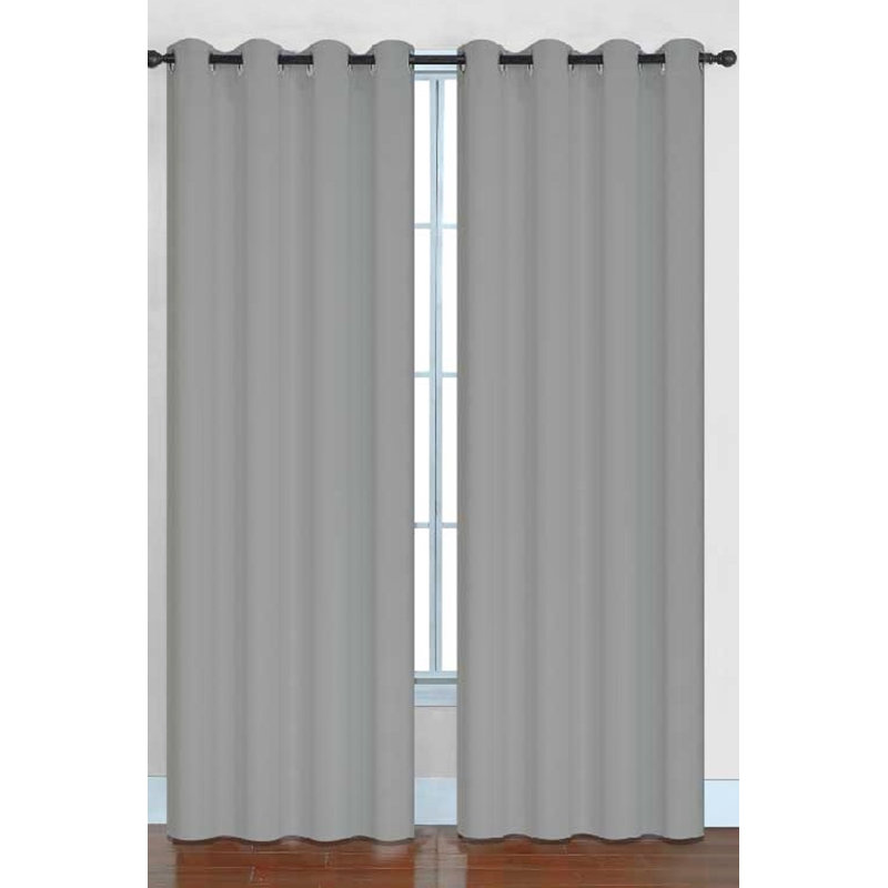 Rideaux en polyester, Argent, 54 po x 63 po