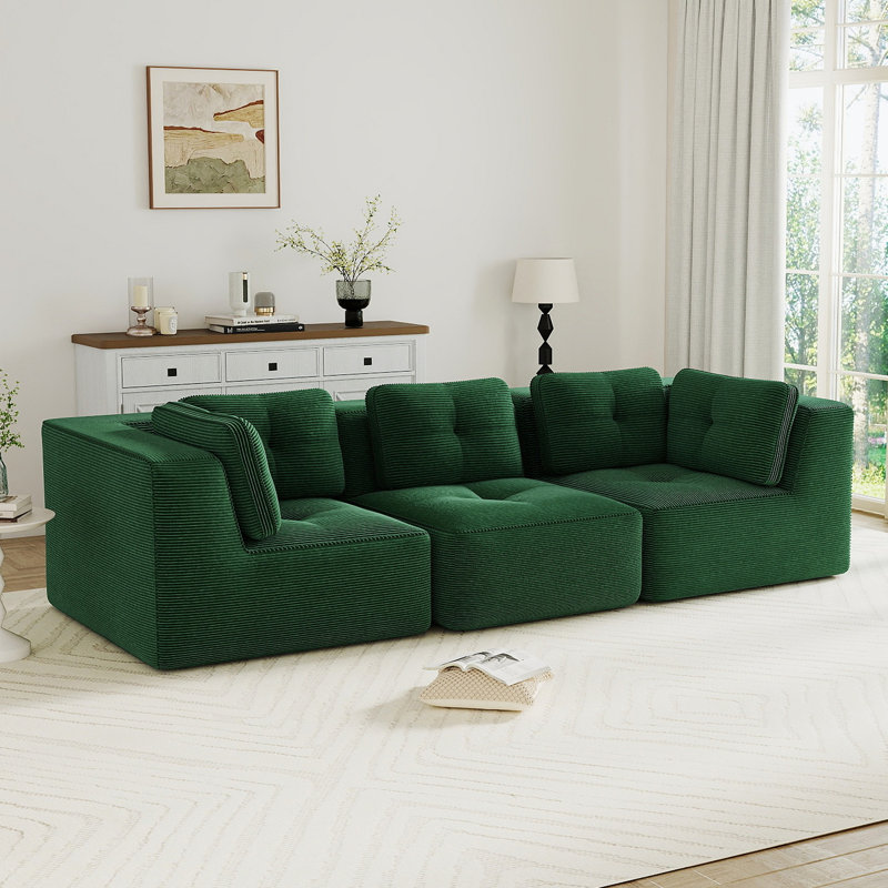 Canapé modulaire Modern, H 27,1 po x l 116,9 po x P 40,9 po, Vert
